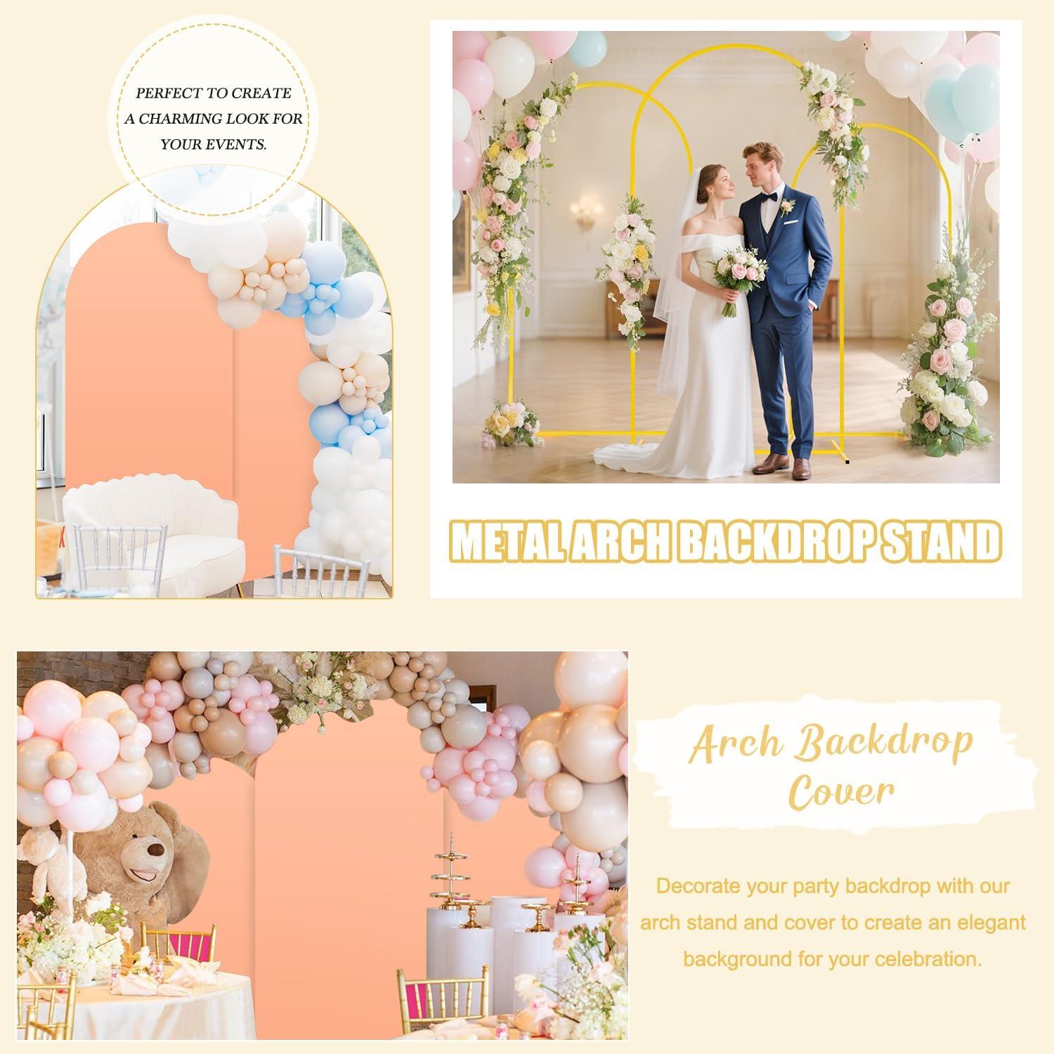 Juego de Soporte de Arco de Boda FUHSY 2 Piezas Durazno