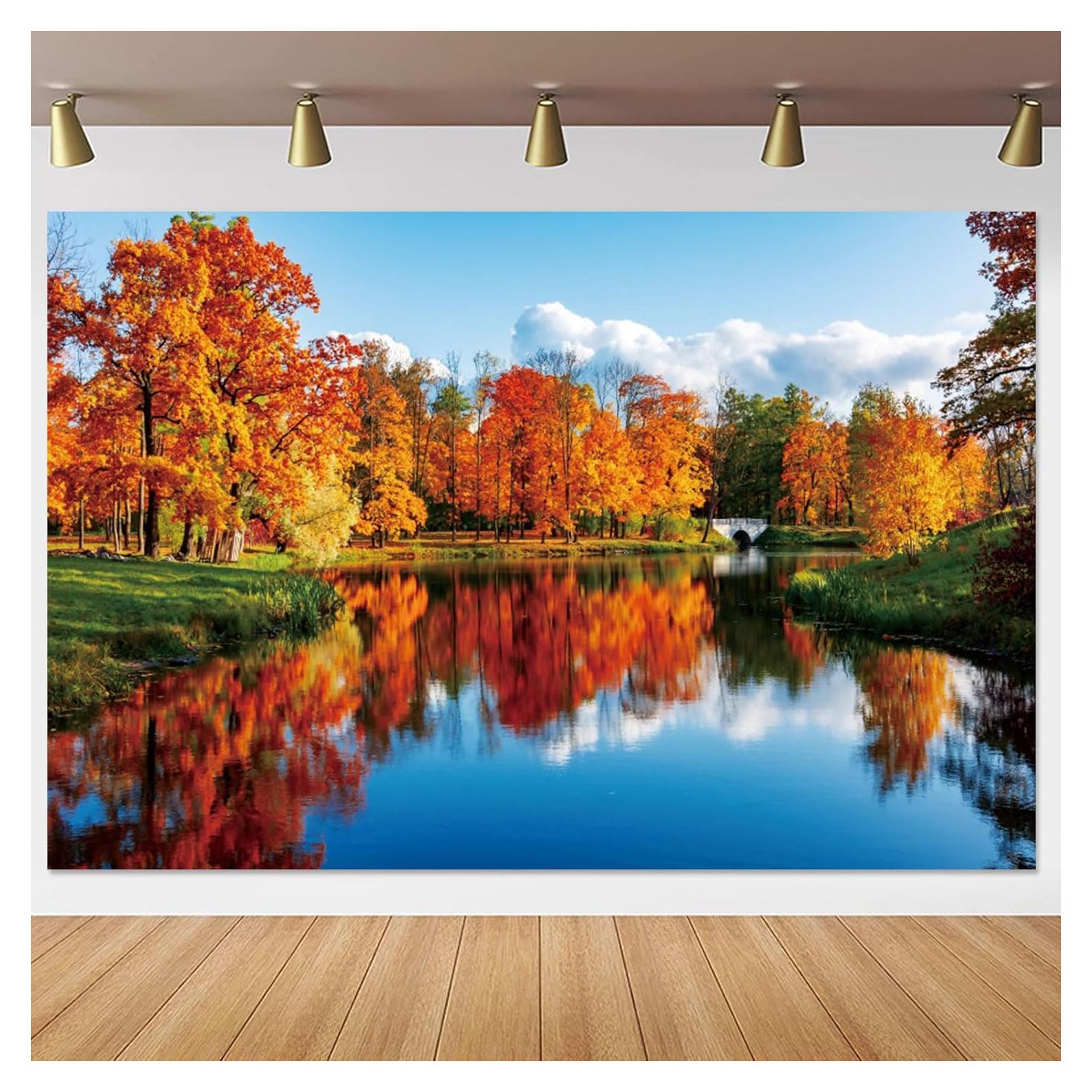 Fondo de Fotografía Yeele 1.5x1m Lago Otoño Natural