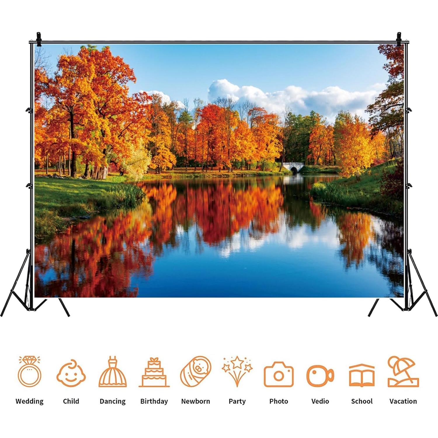 Fondo de Fotografía Yeele 1.5x1m Lago Otoño Natural