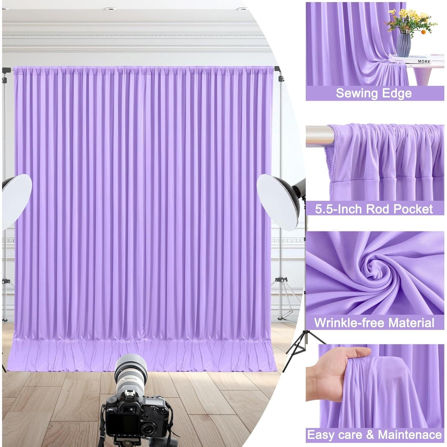 Cortina de Fondo Lavanda Gogoparti 2 Paneles 1.52m x 3.05m