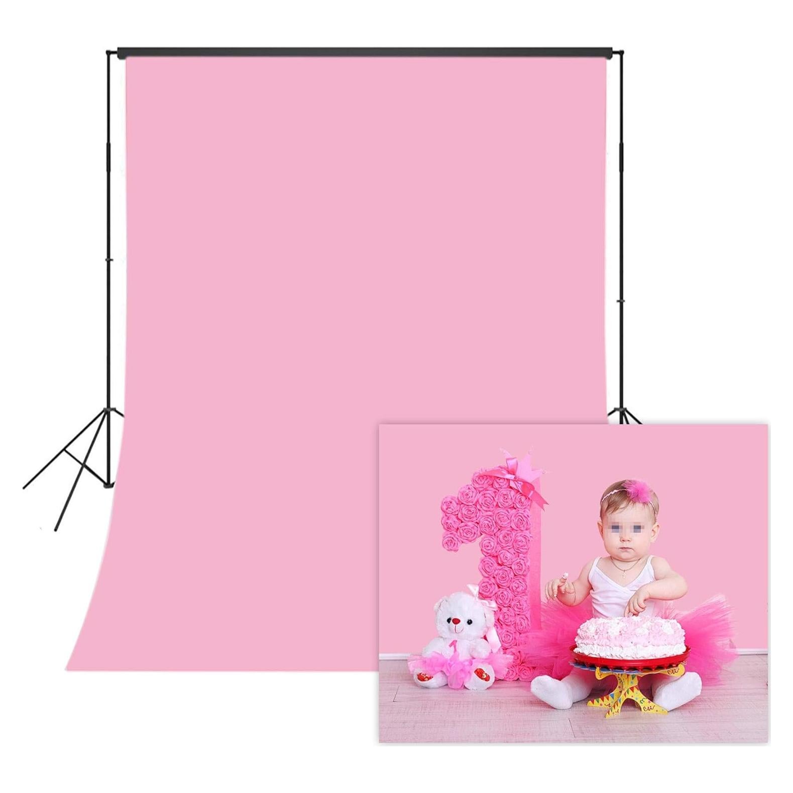 Fondo de Vinilo Rosa Bebé 5x7ft HVEST para Fotografía