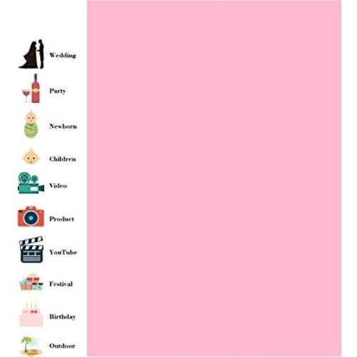 Fondo de Vinilo Rosa Bebé 5x7ft HVEST para Fotografía