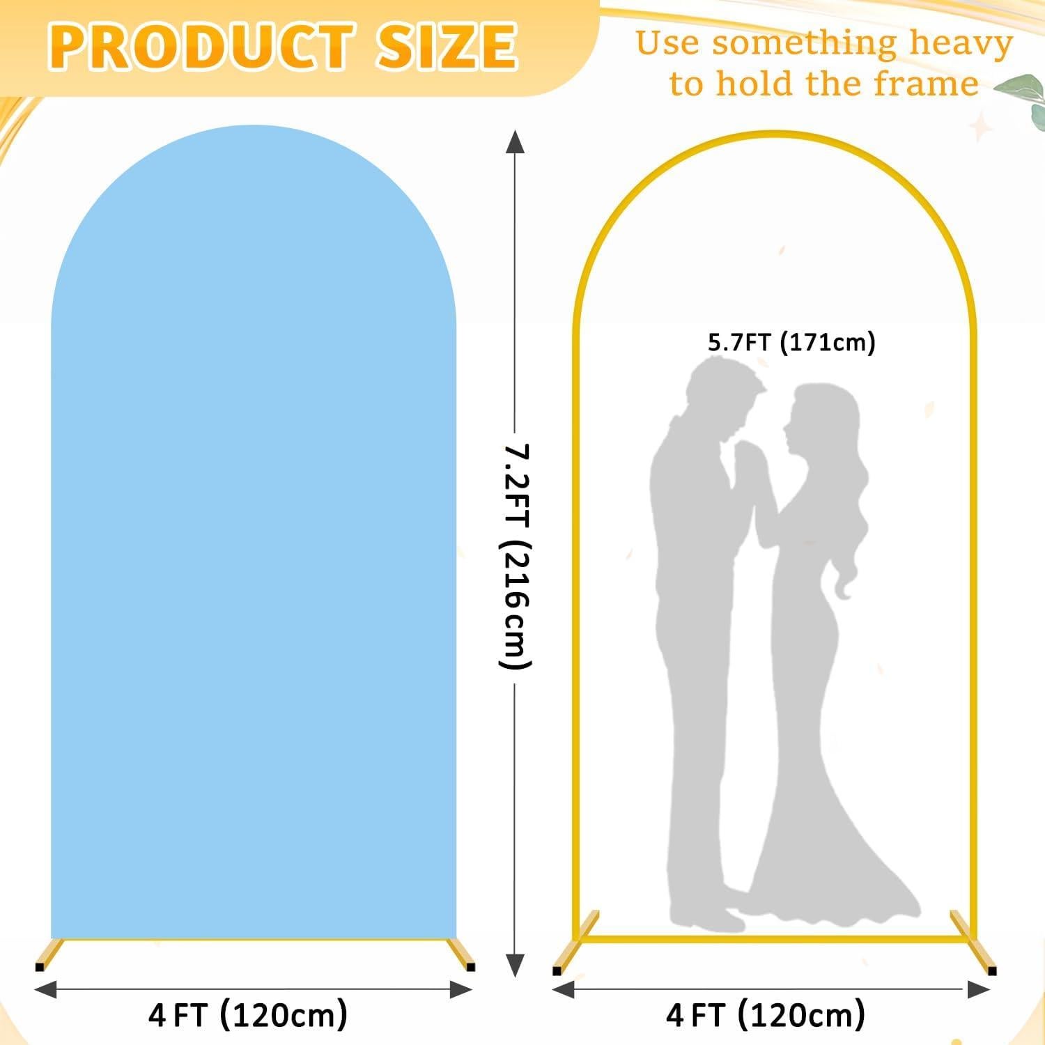 Juego de Soporte y Cubierta para Arco de Boda ROMANKAS 2.2m Azul Bebé