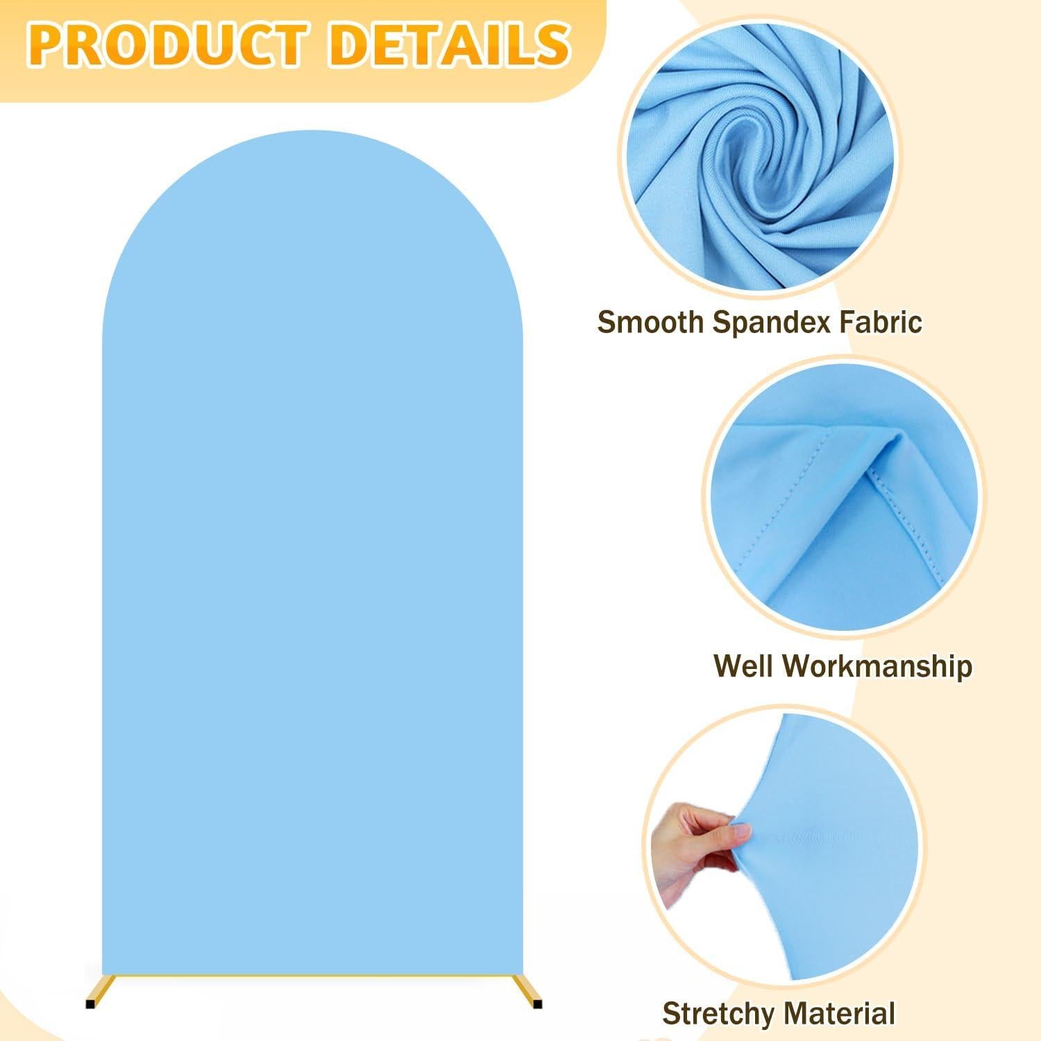 Juego de Soporte y Cubierta para Arco de Boda ROMANKAS 2.2m Azul Bebé