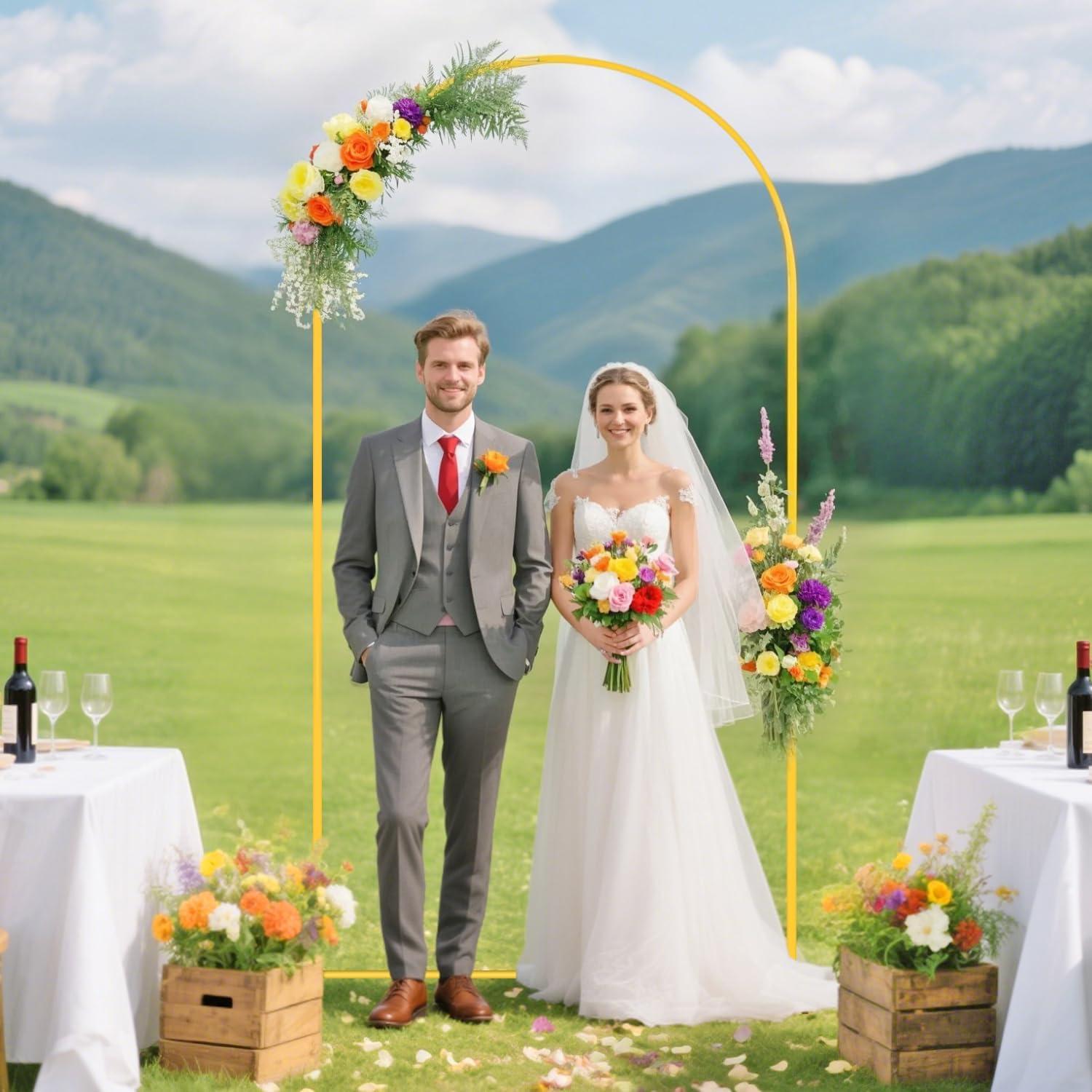 Juego de Soporte y Cubierta para Arco de Boda ROMANKAS 2.2m Azul Bebé