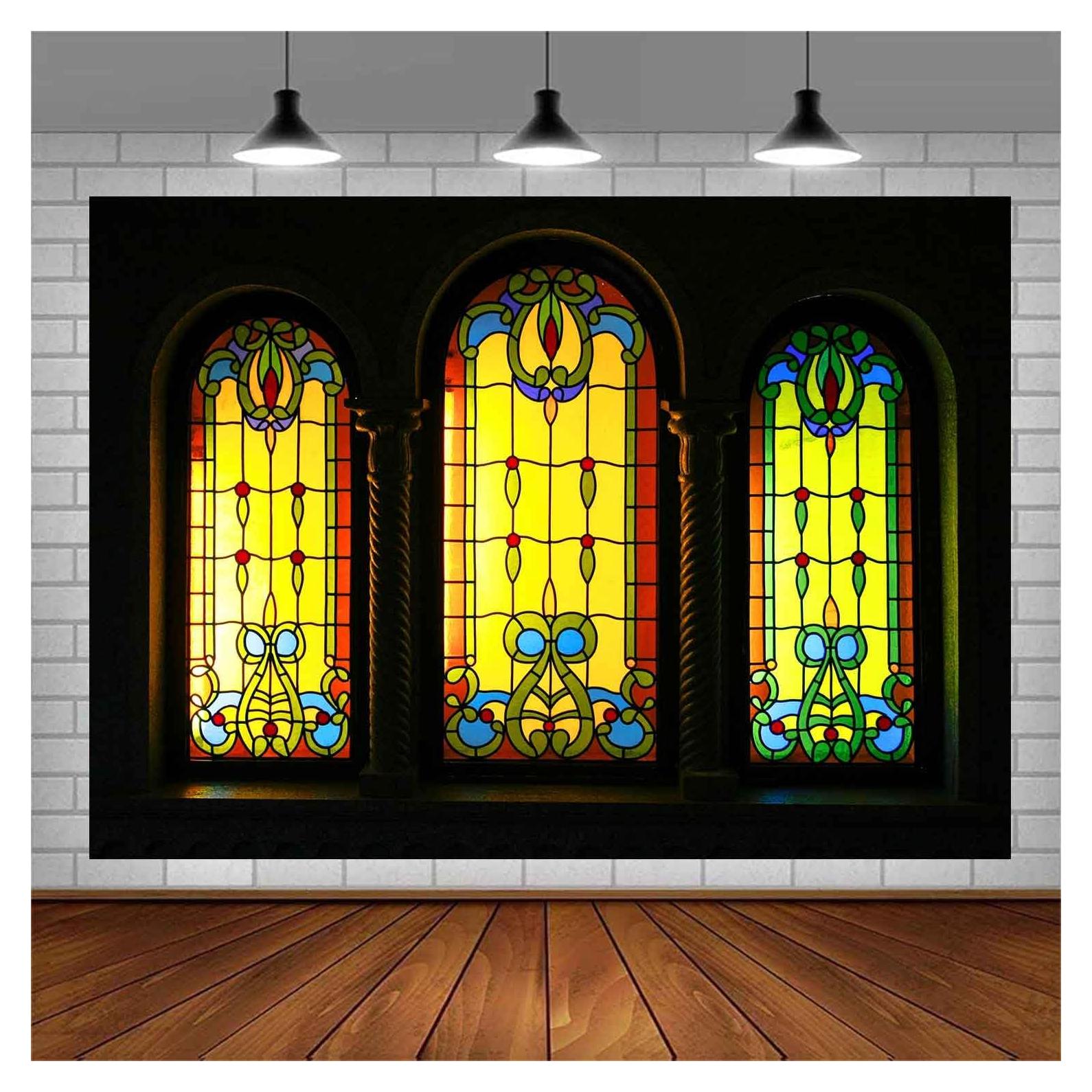 Fondo de Vinilo 2.44x2.44m EMTOBT Ventana Iglesia Vintage