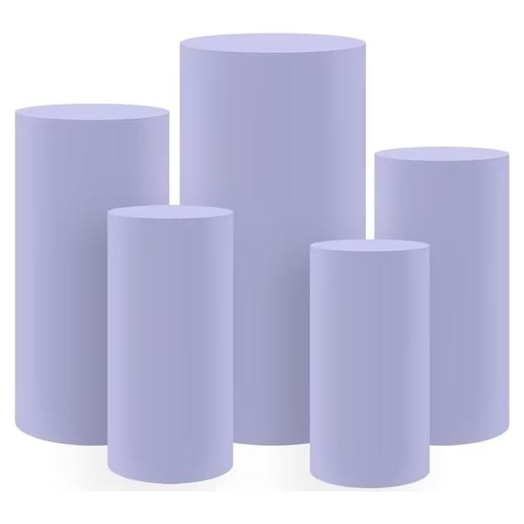 Cubiertas de Pedestal Spandex Elástico 5 pcs Color Púrpura Claro