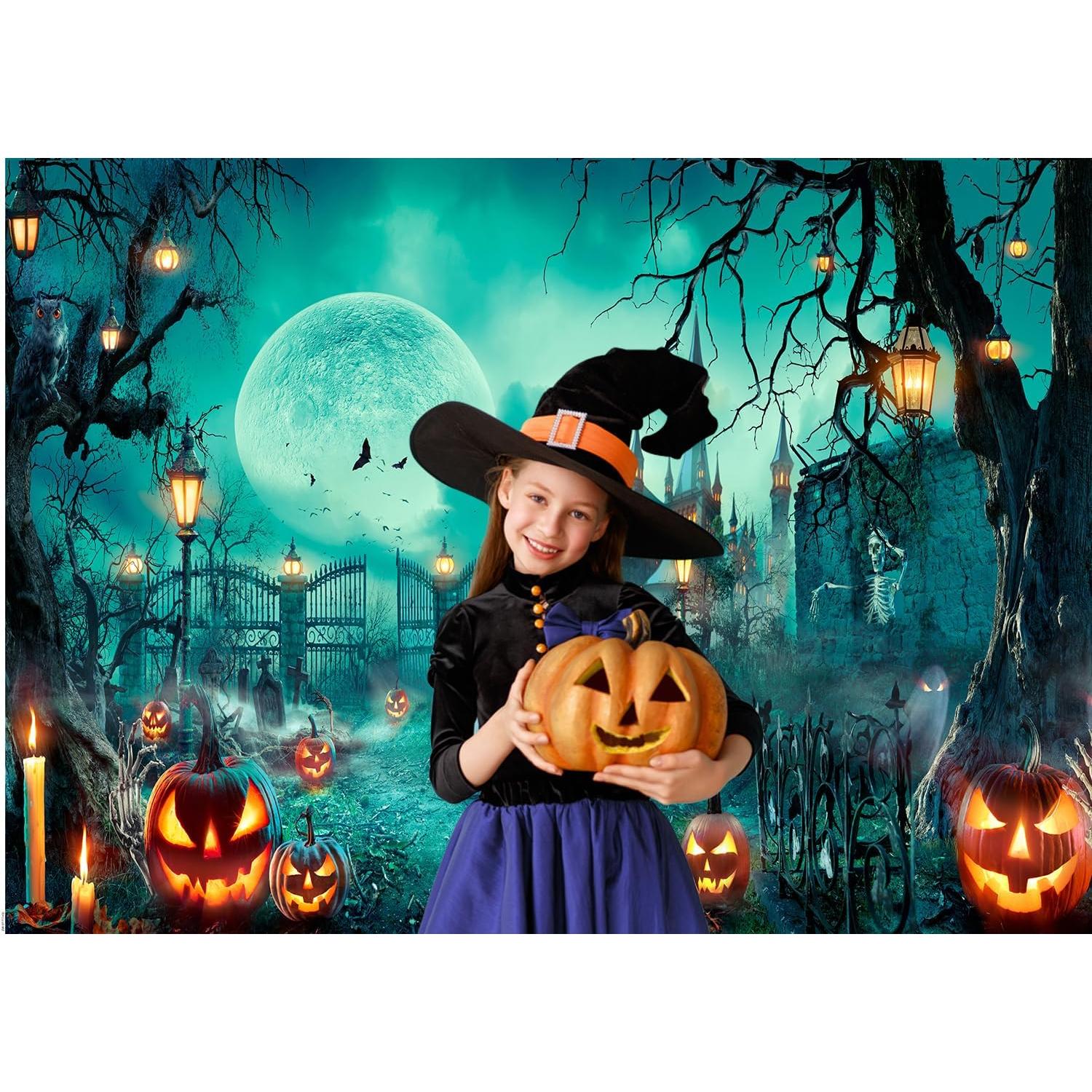 Fondo de Fotografía Halloween 210x150cm Castillo Embrujado