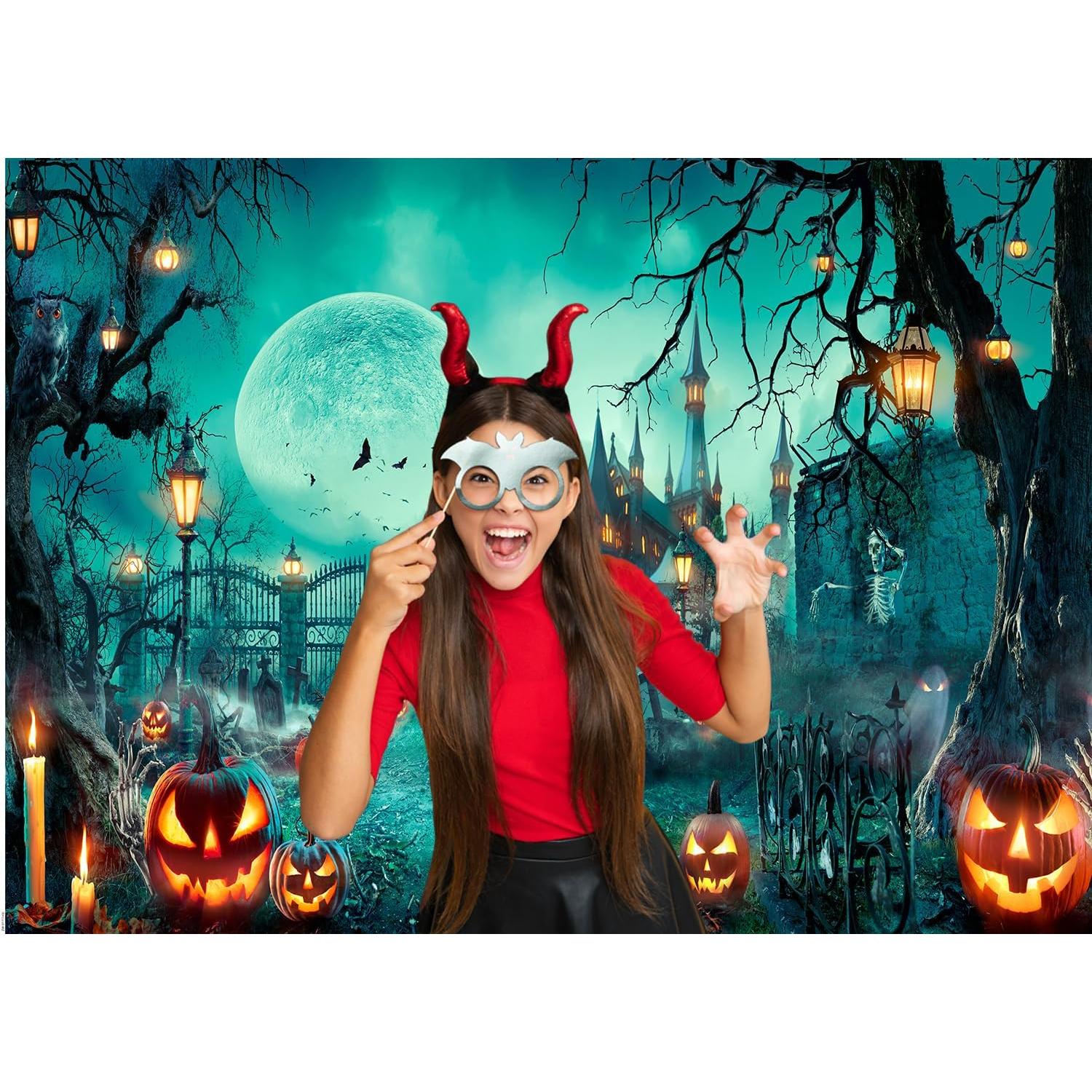 Fondo de Fotografía Halloween 210x150cm Castillo Embrujado