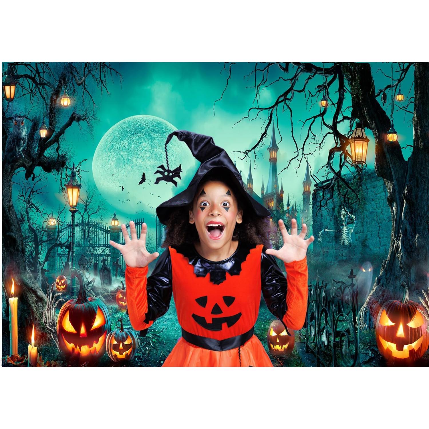 Fondo de Fotografía Halloween 210x150cm Castillo Embrujado