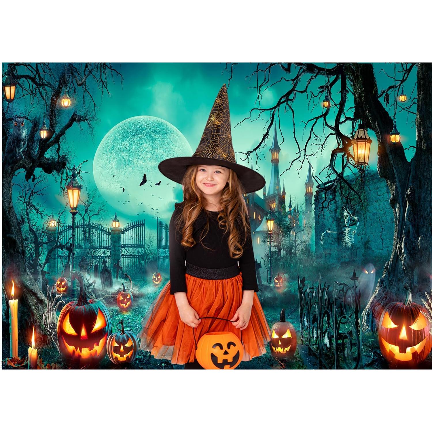 Fondo de Fotografía Halloween 210x150cm Castillo Embrujado