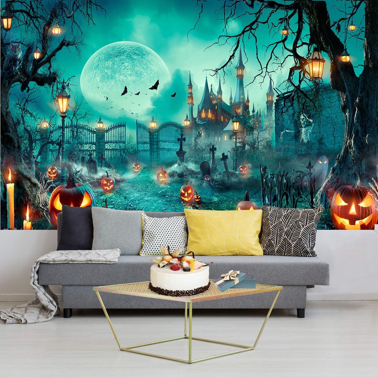 Fondo de Fotografía Halloween 210x150cm Castillo Embrujado