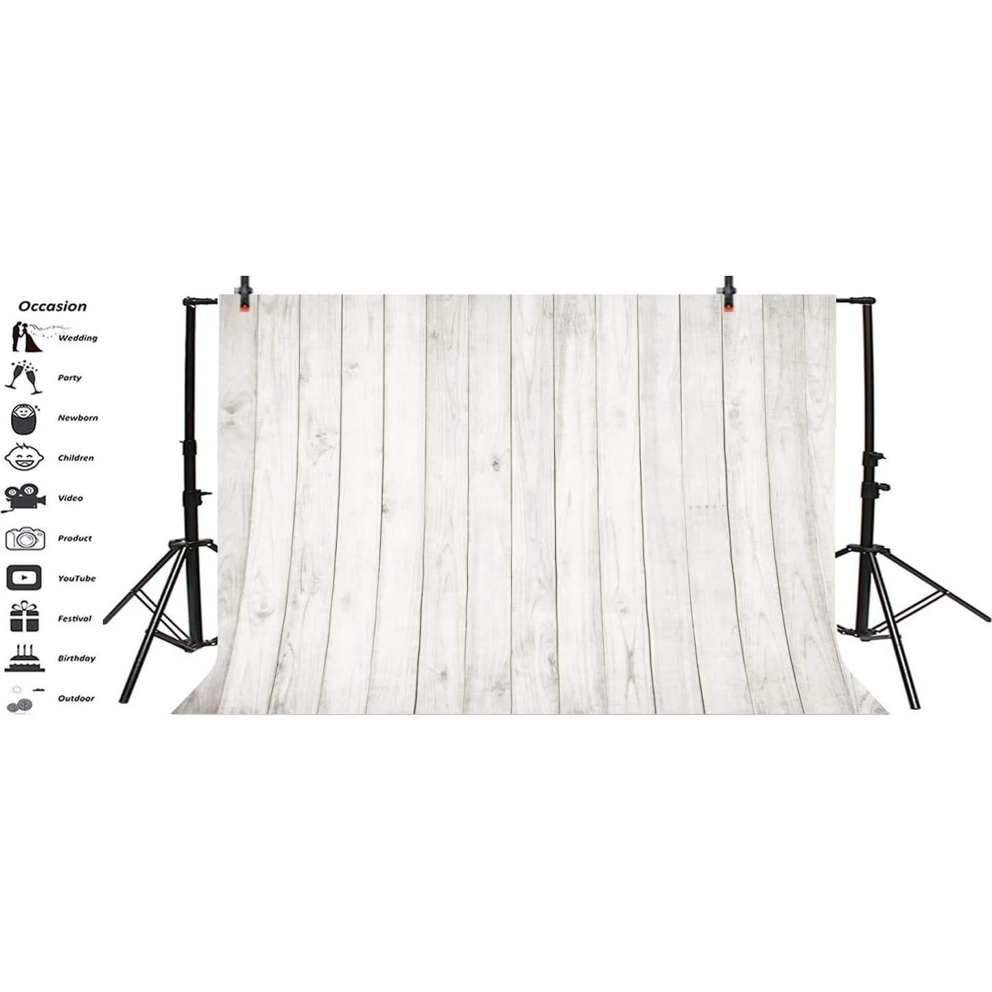 Fondo de Fotografía Vinilo Yeele 3x2m Blanco y Gris Rústico