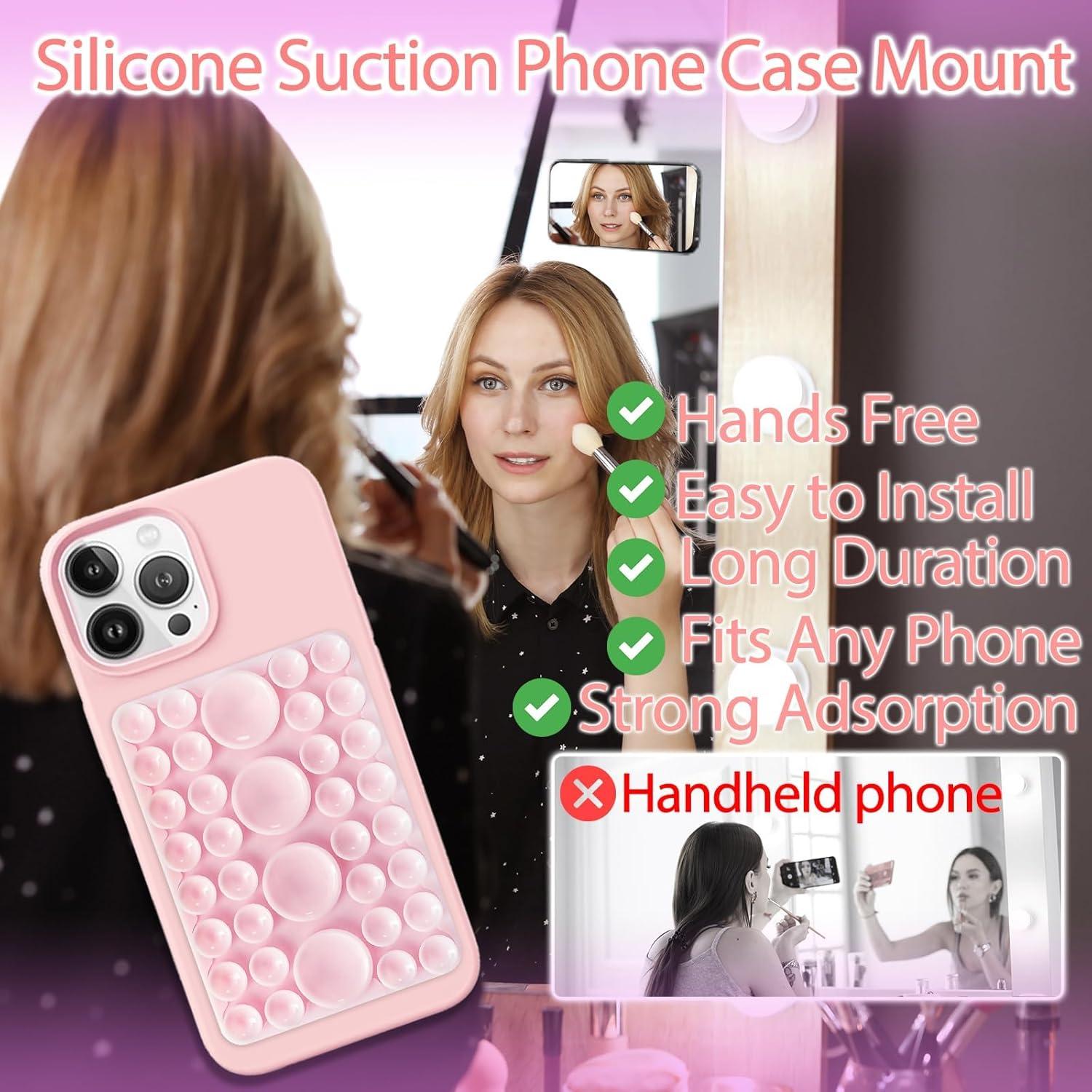 Soporte de Teléfono con Ventosa de Silicona QxbBox Rosa Claro