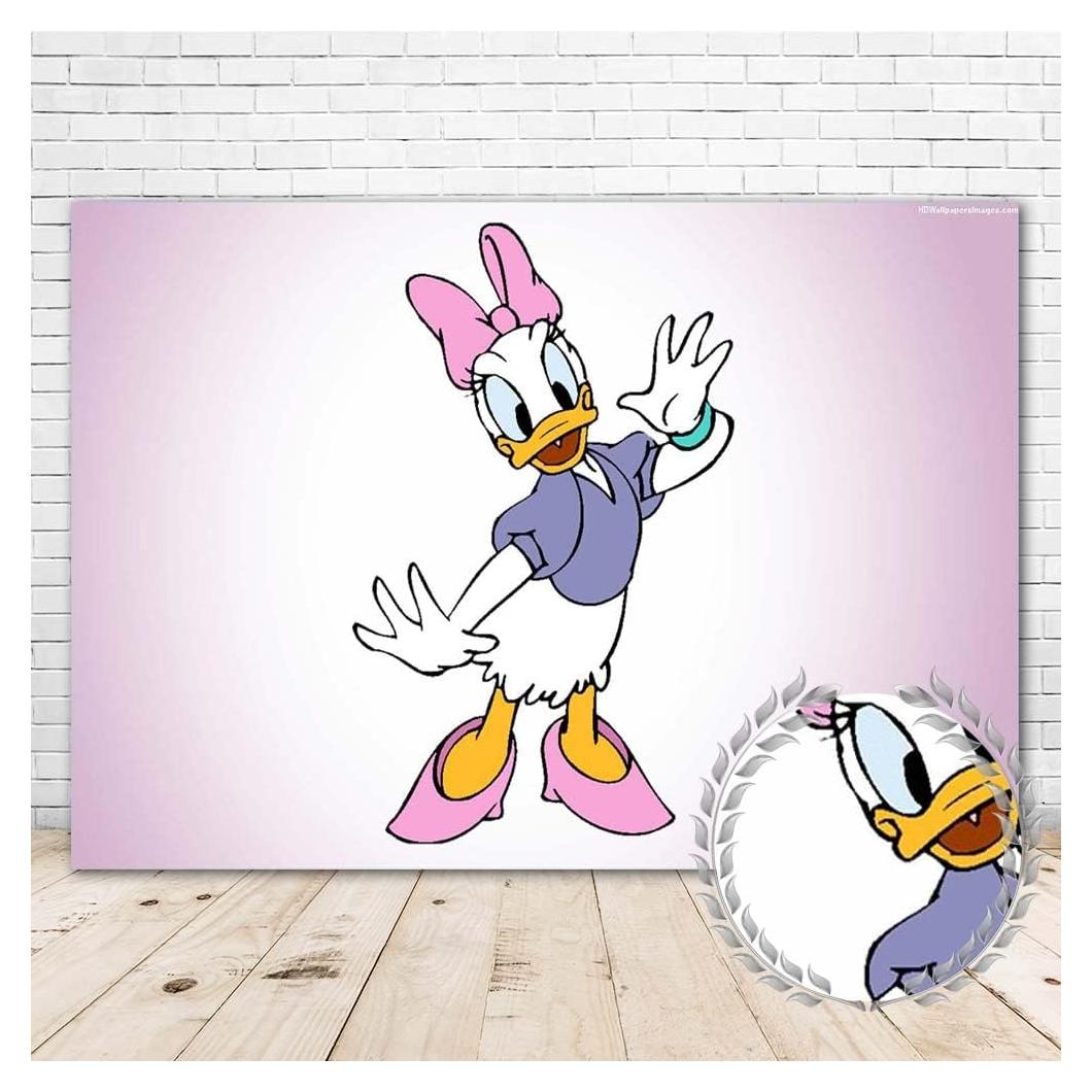 Fondo Vinilo Daisy Duck 2.13x1.52m Púrpura para Baby Shower