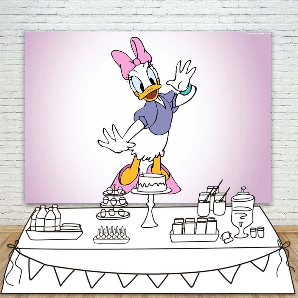 Fondo Vinilo Daisy Duck 2.13x1.52m Púrpura para Baby Shower