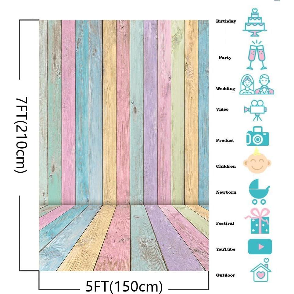 Fondo de Fotografía Colorido RUYI 1.5x2.1m para Cumpleaños