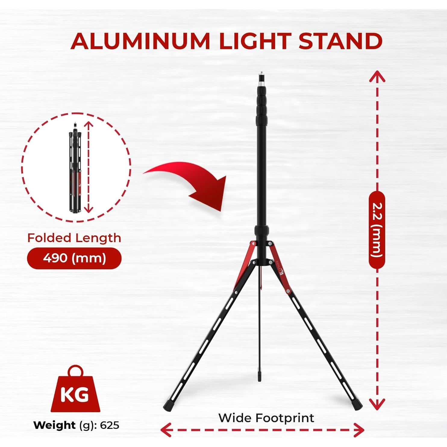 Soporte de Luz Ajustable Reflex LS-255A 2.2m Aluminio 10kg