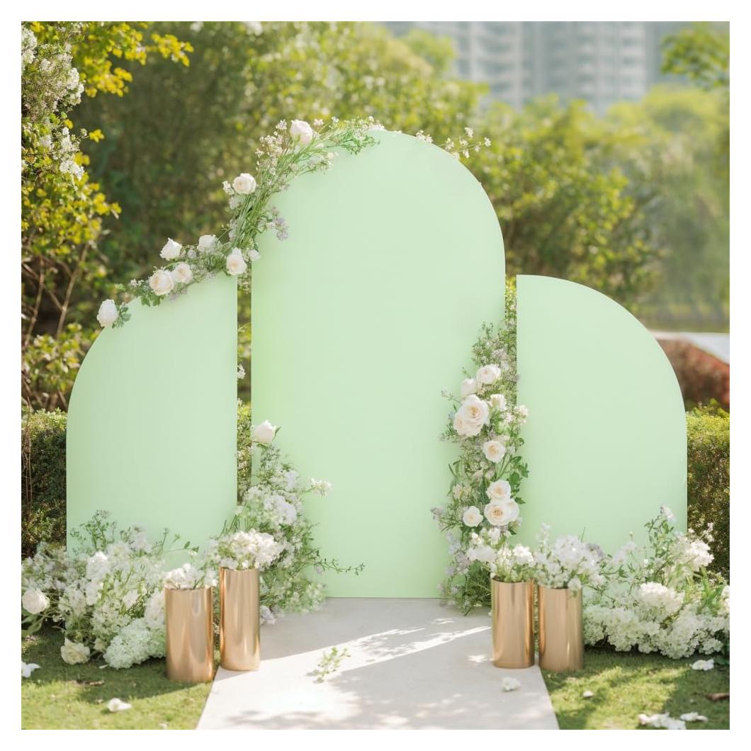 Juego de Soporte de Arco de Boda Partslety 3 Piezas Verde Claro