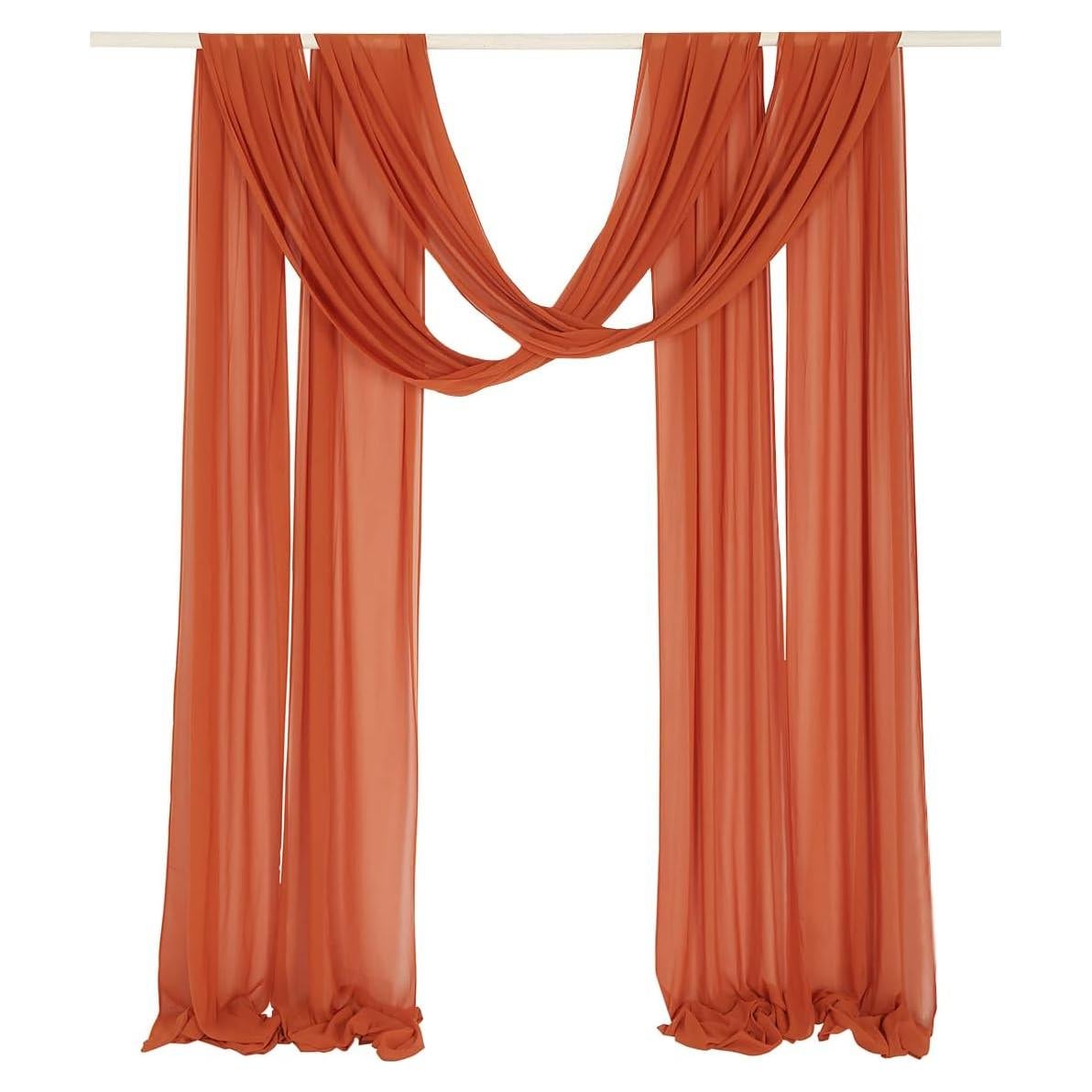 Cortinas de Arco SHERWAY 2 Paneles 27x360cm Naranja Quemado