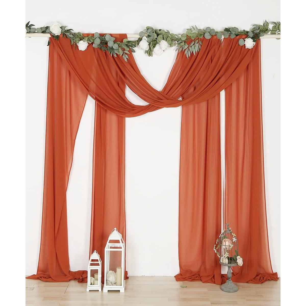 Cortinas de Arco SHERWAY 2 Paneles 27x360cm Naranja Quemado