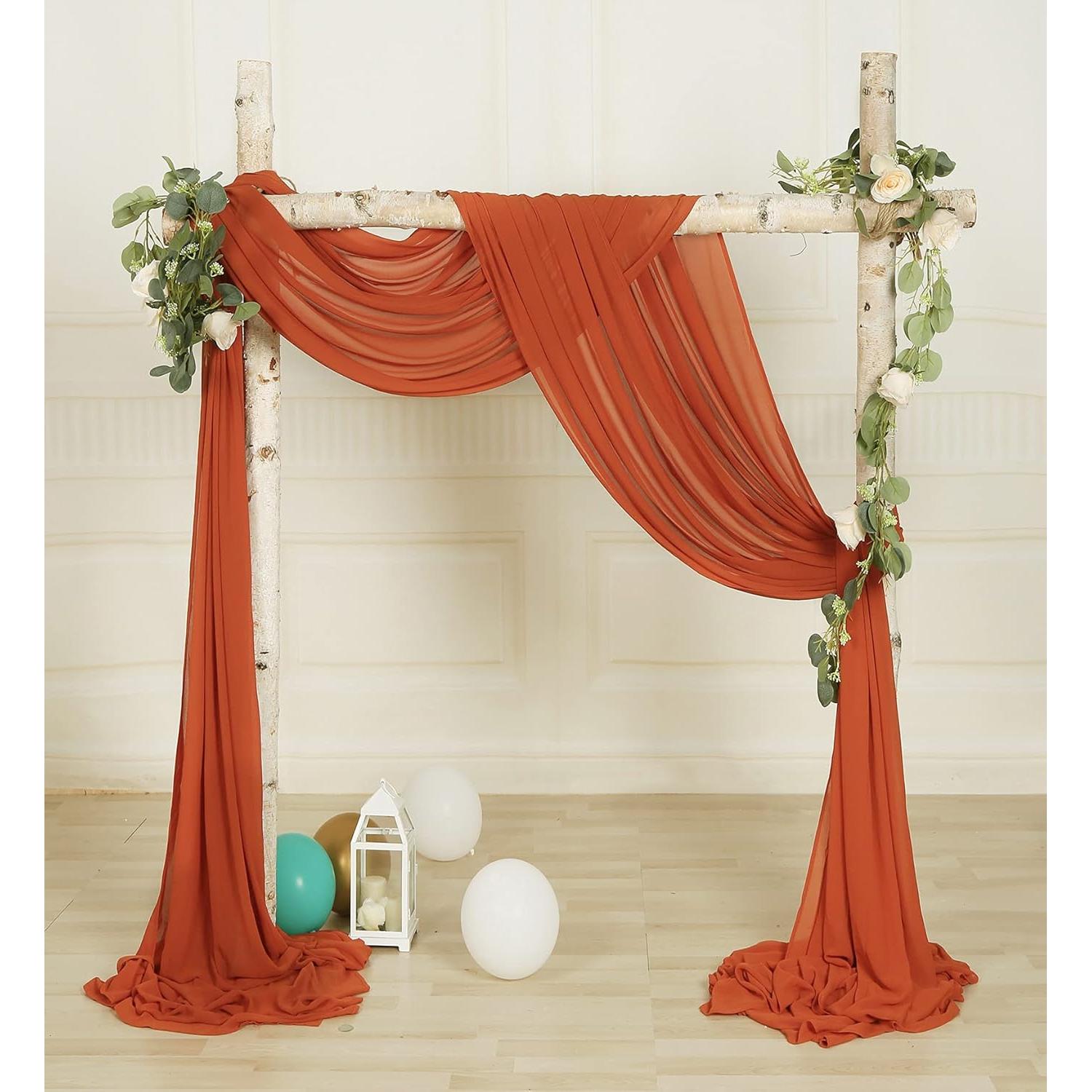 Cortinas de Arco SHERWAY 2 Paneles 27x360cm Naranja Quemado