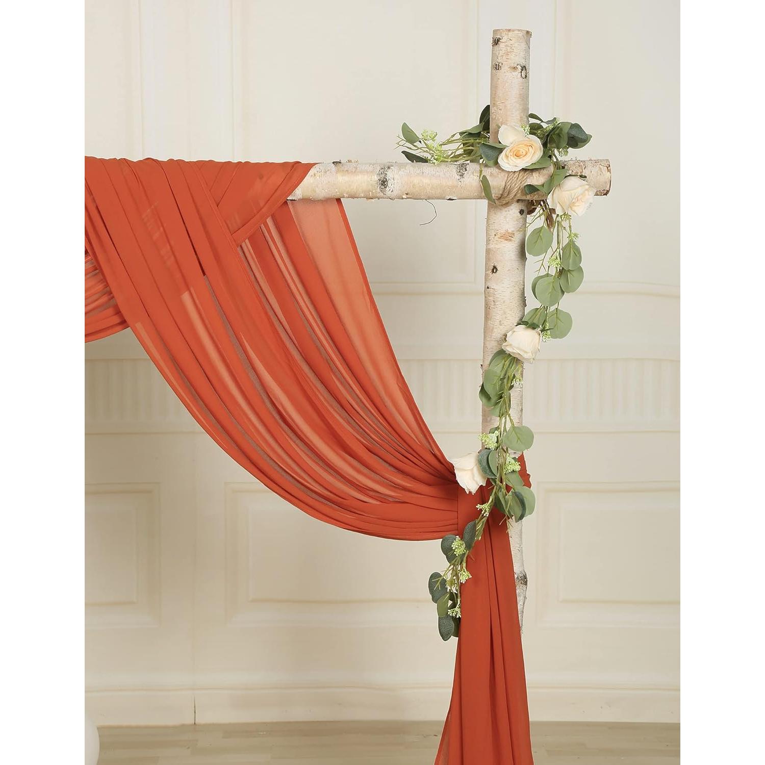 Cortinas de Arco SHERWAY 2 Paneles 27x360cm Naranja Quemado