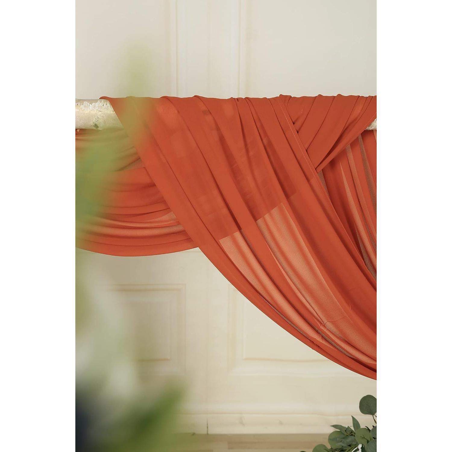 Cortinas de Arco SHERWAY 2 Paneles 27x360cm Naranja Quemado