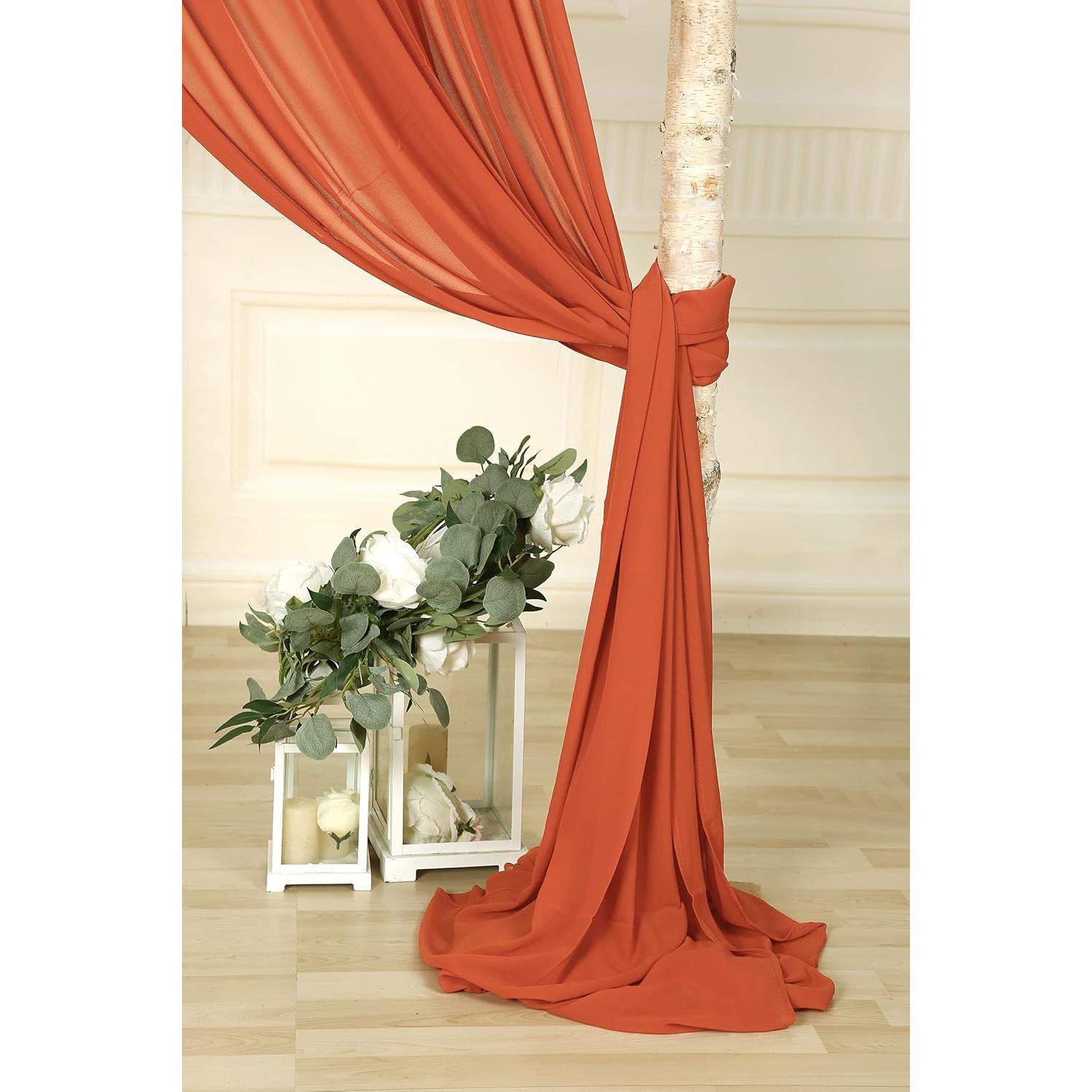 Cortinas de Arco SHERWAY 2 Paneles 27x360cm Naranja Quemado