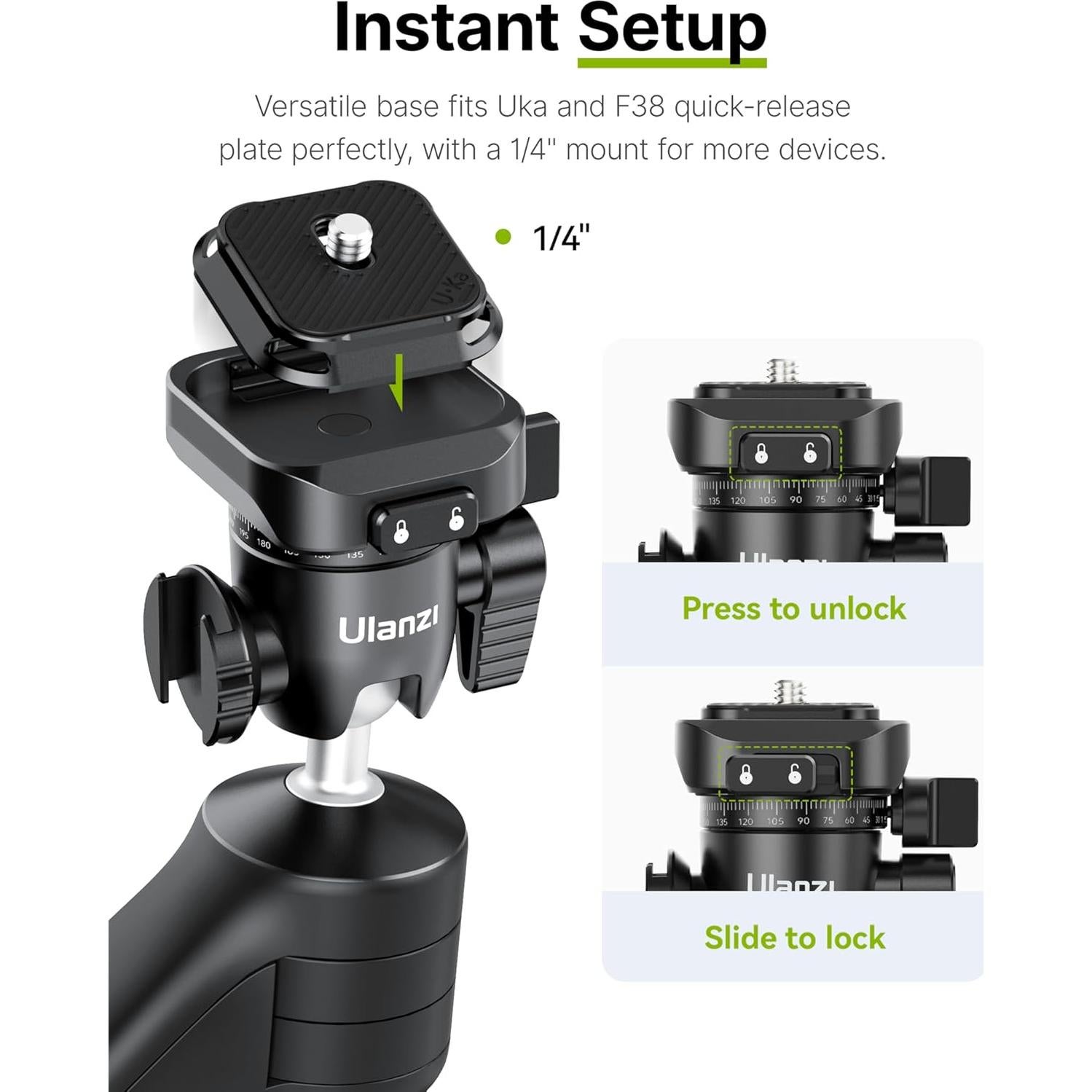 Mini Trípode ULANZI TT38 Portátil para Cámara 393g 360°