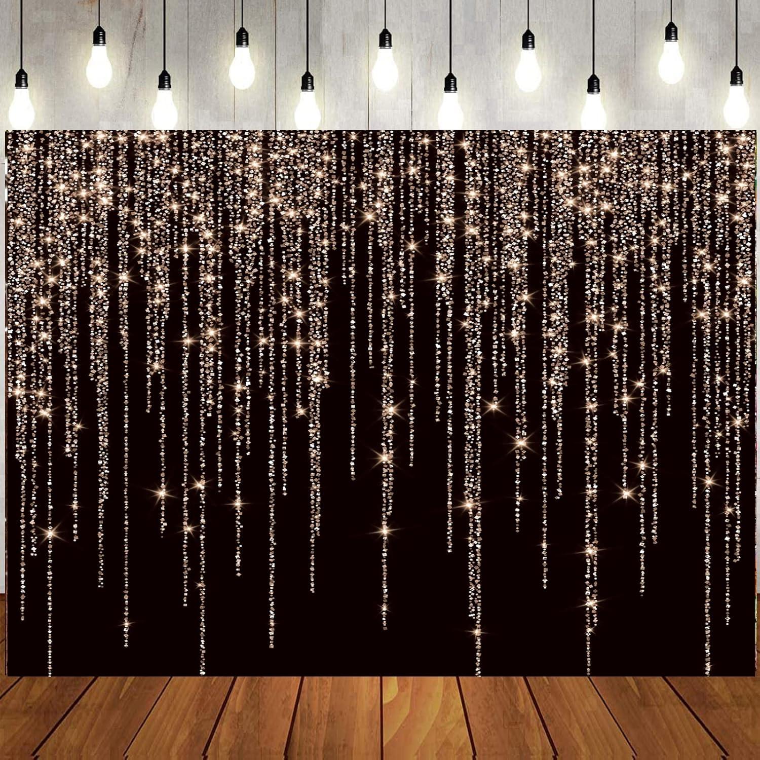 Fondo de Vinilo LTLYH 2.44x1.83m Negro y Dorado para Fotos