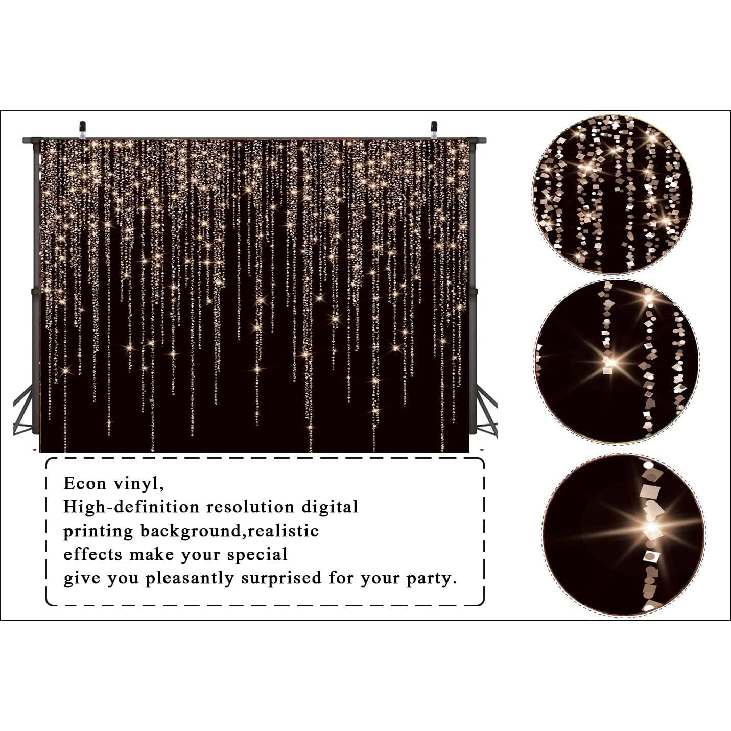 Fondo de Vinilo LTLYH 2.44x1.83m Negro y Dorado para Fotos