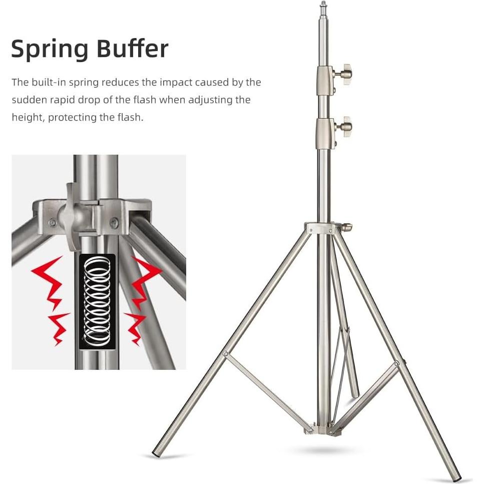 Soporte de Luz de Estudio AMBITFUL 200cm Acero Inoxidable