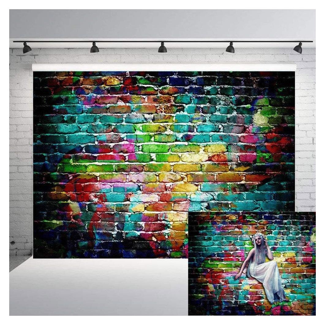 Fondo de Fotografía Graffiti Pared Ladrillo 2.13x1.52m Art Studio