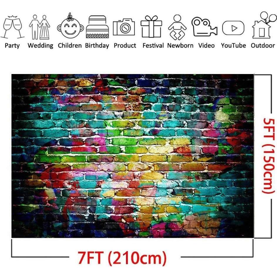 Fondo de Fotografía Graffiti Pared Ladrillo 2.13x1.52m Art Studio