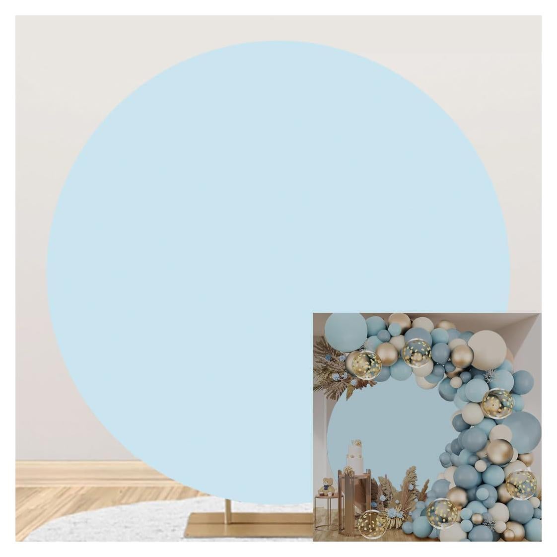 Fondo Redondo Azul 2.2x2.2m Poliester Laeacco para Fotografía