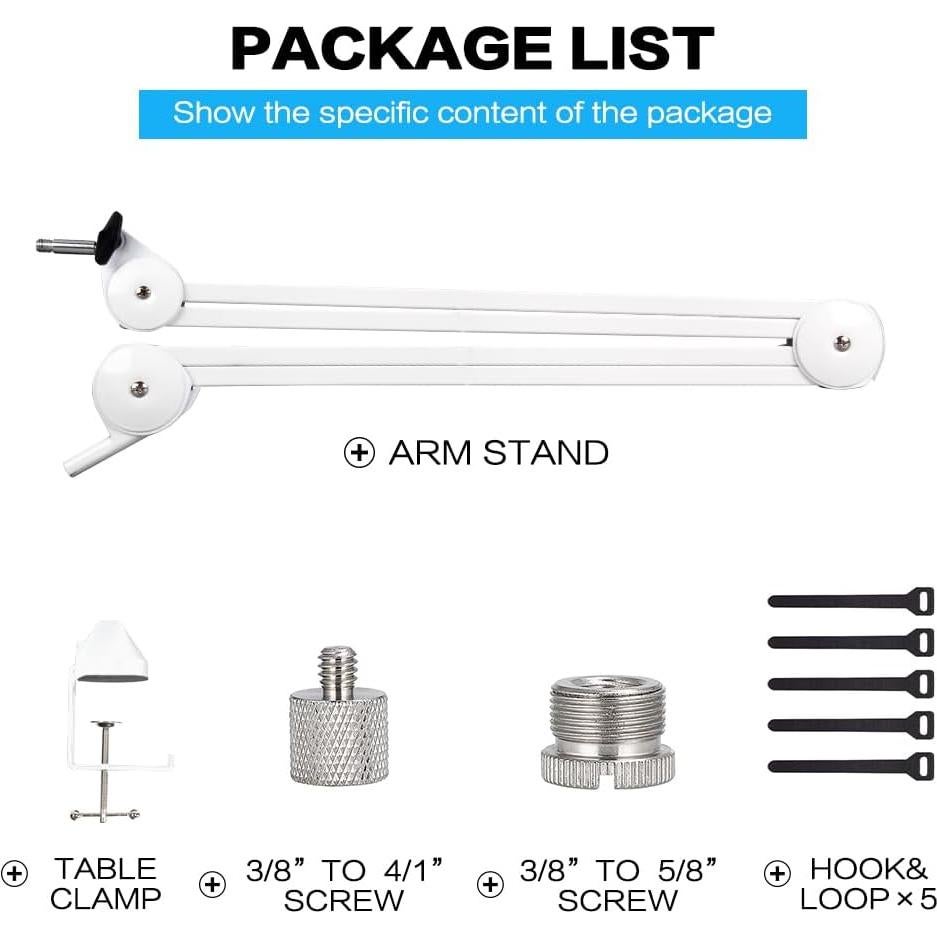 Soporte de Micrófono Ajustable BOMGE BG-MS01 Blanco 2kg
