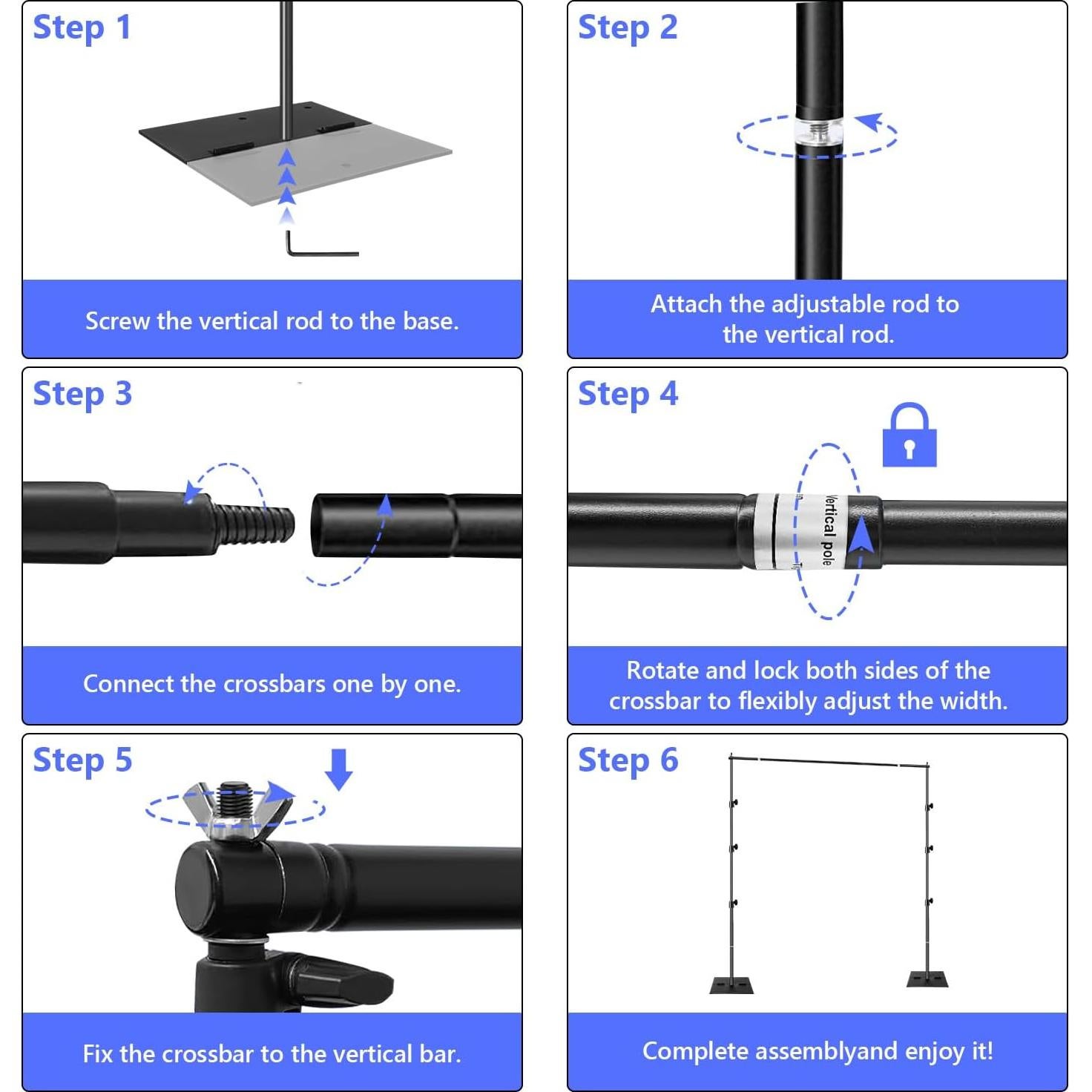 Kit de Soporte para Fondos de Fotografía SLOW DOLPHIN 3.05m x 1.83m