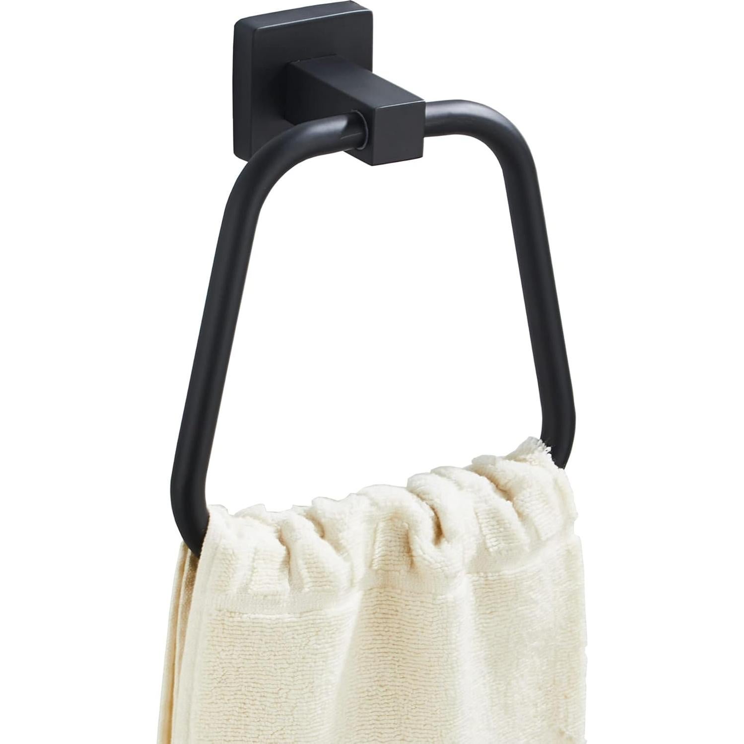 Anillo de Toalla Bluebyrne Negro Mate Acero Inoxidable