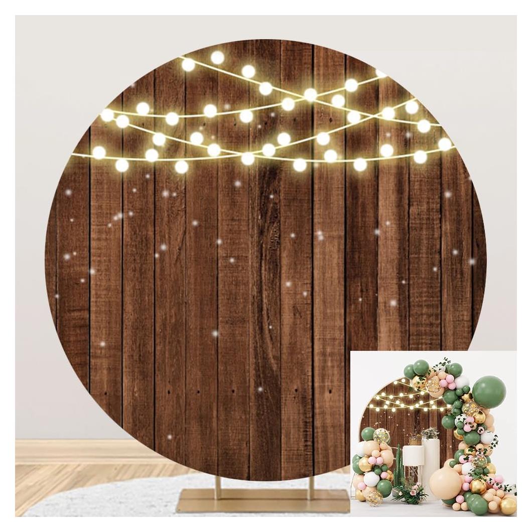 Fondo Redondo de Madera Rústica 2.3m para Fotografía