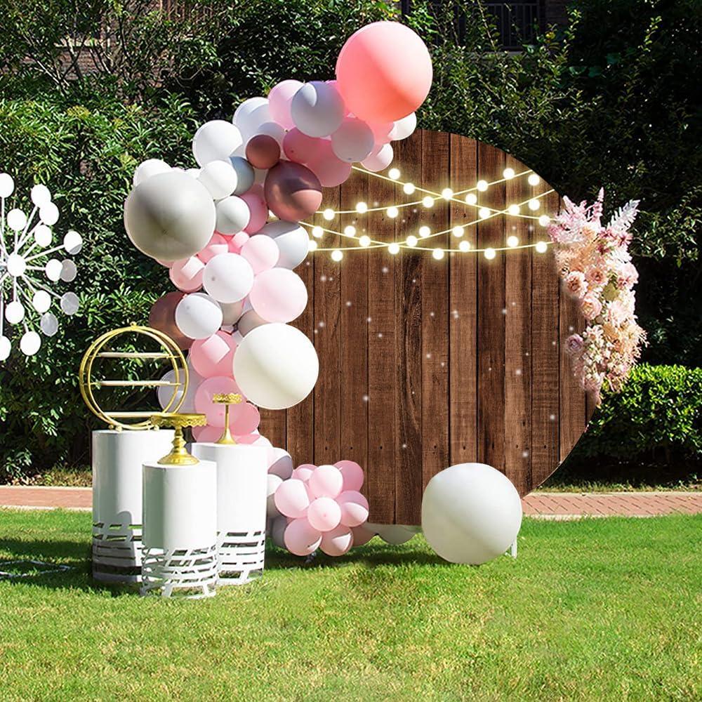 Fondo Redondo de Madera Rústica 2.3m para Fotografía