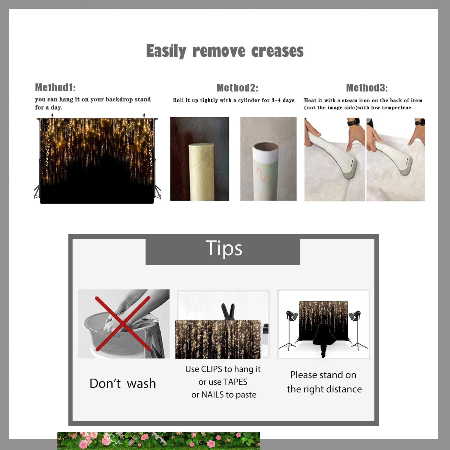 Fondo de Vinilo 8x6ft LTLYH Negro y Dorado para Fotos