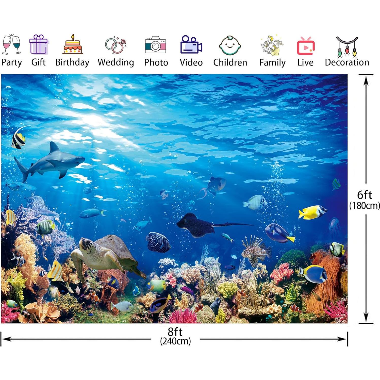 Fondo de Fotografía Vinilo LIANNE 2.4x1.8m Océano Tropical