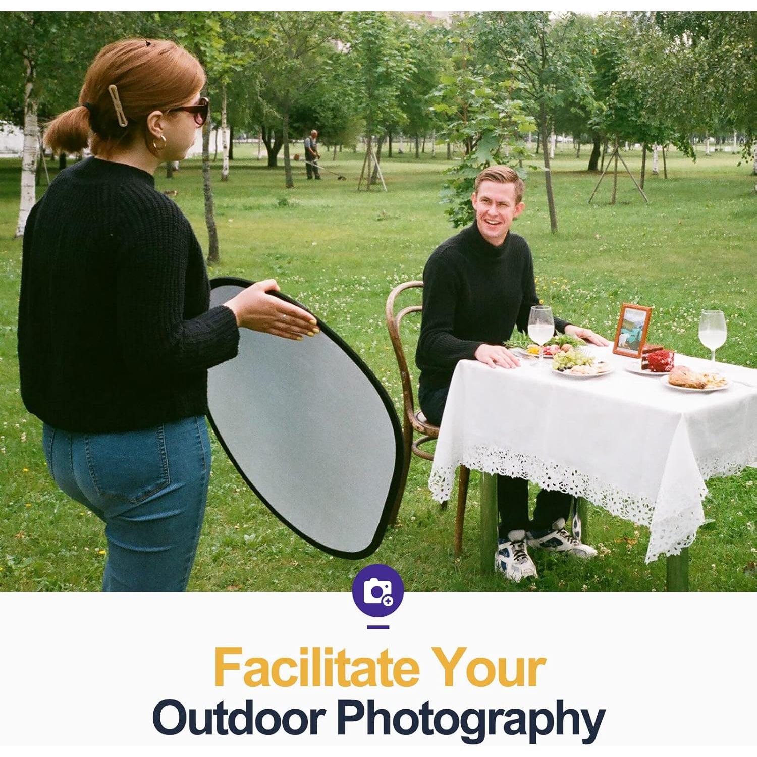 Kit de Estudio Fotográfico Emart con Soporte 260cm y Reflectores 5 en 1