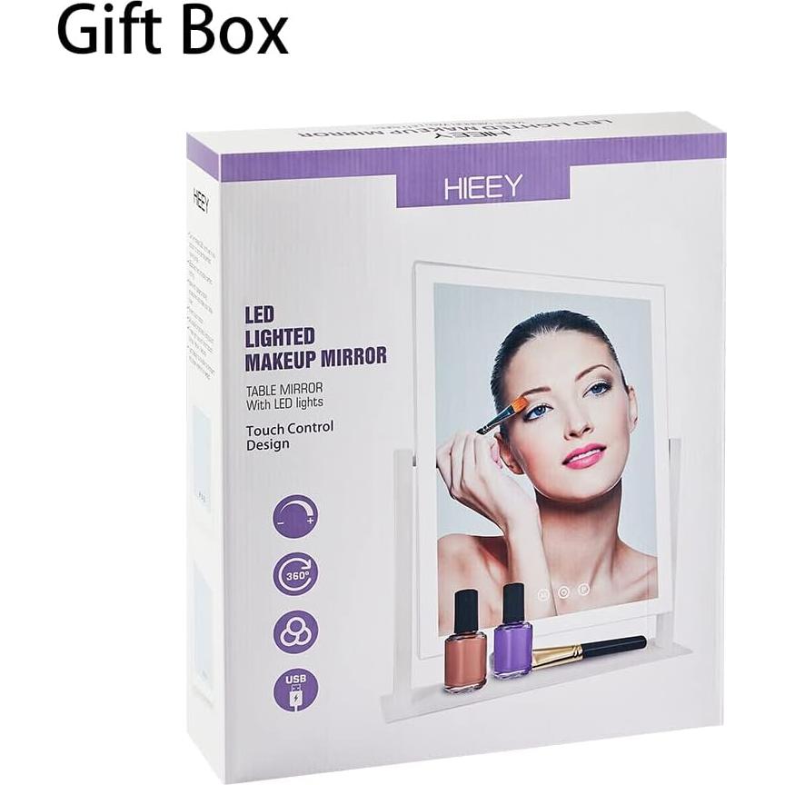 Espejo de Maquillaje Iluminado HIEEY 35.8x30.7cm 3 Modos