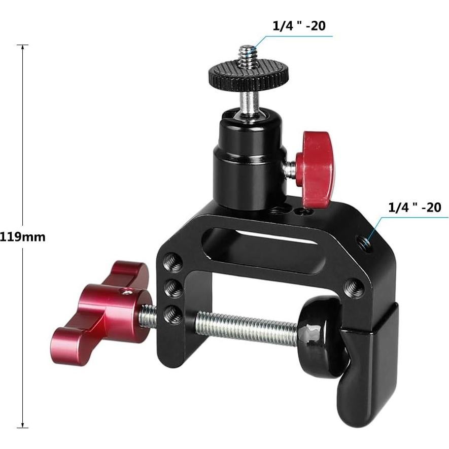 Soporte de Cabeza de Bola Mini Articulada CAMVATE C Clamp 1/4"-20