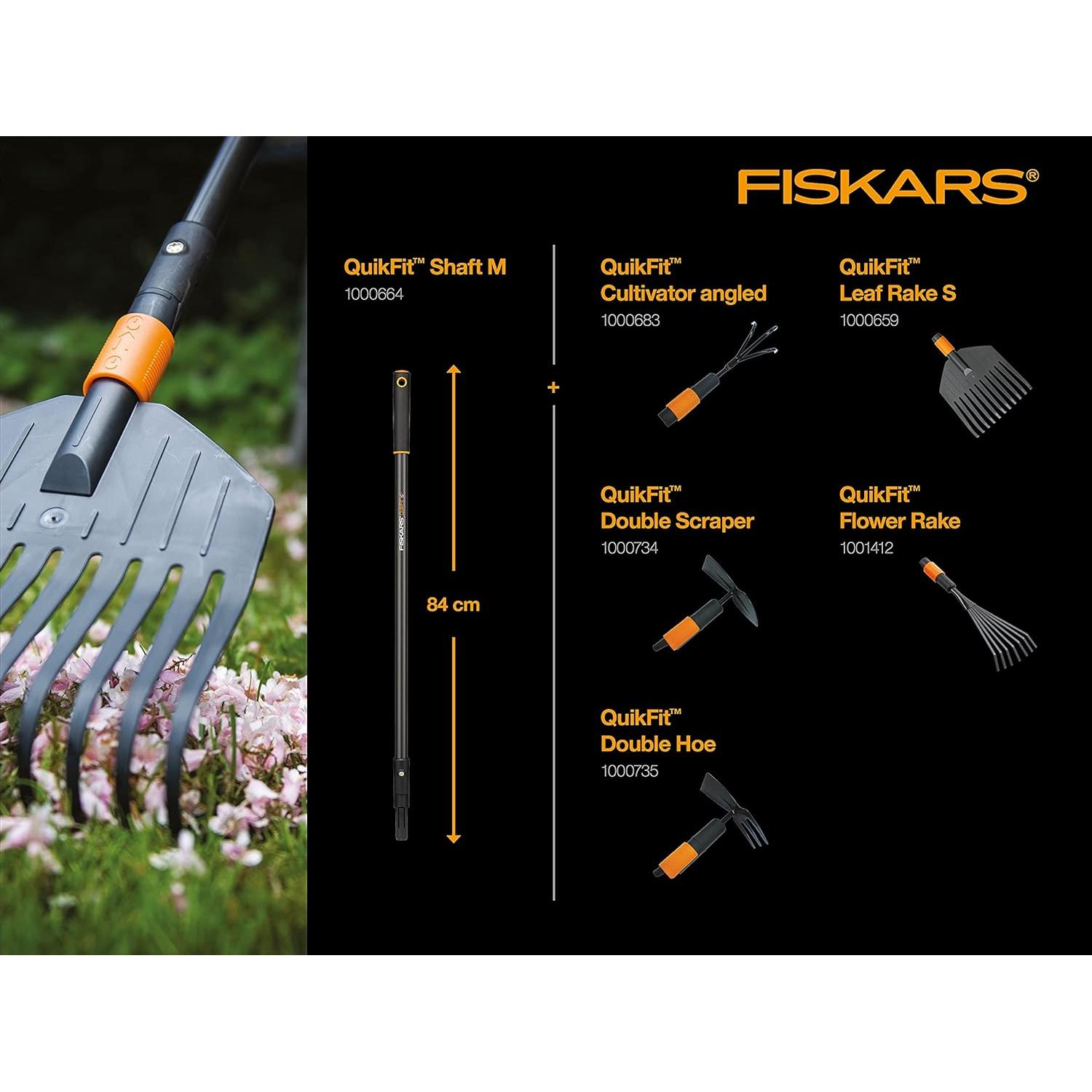 Cultivador Fiskars QuikFit Angulado 3 Puntas 5.5 cm Negro/Naranja