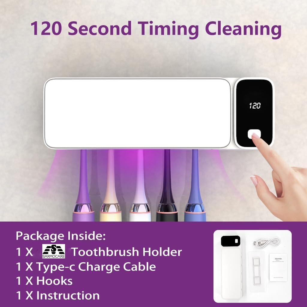 Soporte para Cepillos de Dientes SARMOCARE Gris con Secado y Temporizador