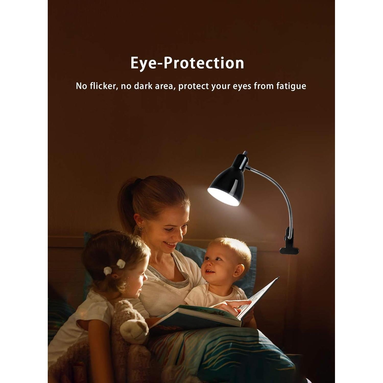 Lámpara de escritorio LALISU con clip y luz LED 9W negra