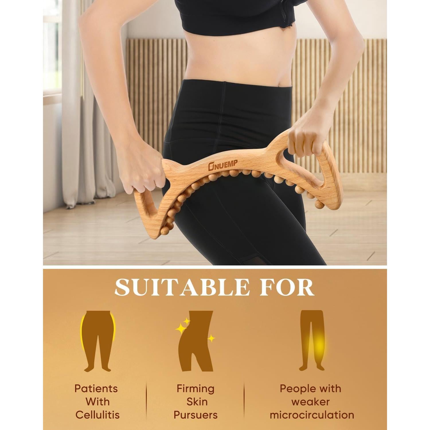 Masajeador de Madera ONUEMP para Celulitis y Drenaje